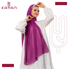 Chiffon Plain Scarf - Purple
