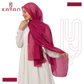 Chiffon Plain Scarf - Magenta