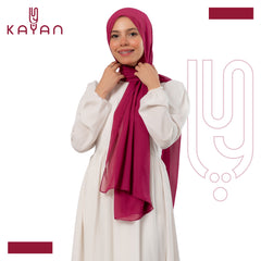 Chiffon Plain Scarf - Magenta