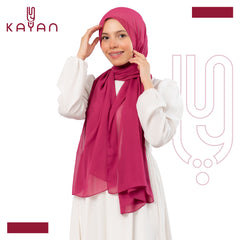 Chiffon Plain Scarf - Magenta