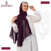 Chiffon Plain Scarf - Dark Purple