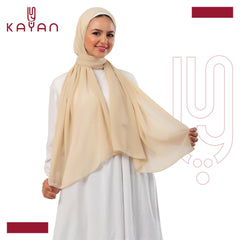 Chiffon Plain Scarf - Light Beige