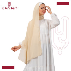 Chiffon Plain Scarf - Light Beige