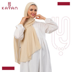Chiffon Plain Scarf - Light Beige