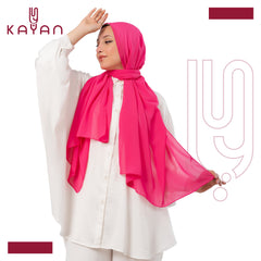 Chiffon Plain Scarf - Hot Pink