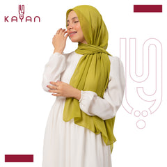 Chiffon Plain Scarf - Dark Lime