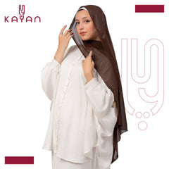 Chiffon Plain Scarf - Dark Brown