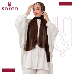 Chiffon Plain Scarf - Dark Brown