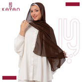 Chiffon Plain Scarf - Dark Brown