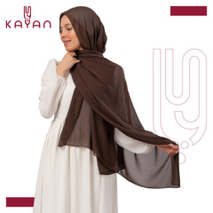 Chiffon Plain Scarf - Chocolate Brown