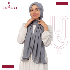Chiffon Plain Scarf - Cloudy Grey