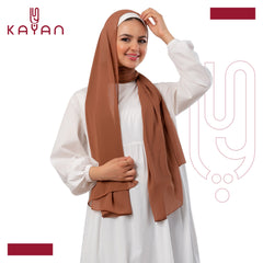 Chiffon Plain Scarf - Peanut Brown