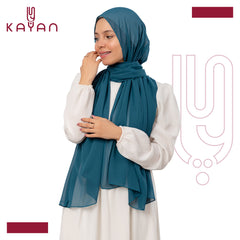 Chiffon Plain Scarf - Teal Blue