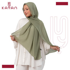 Chiffon Plain Scarf -Sage Green