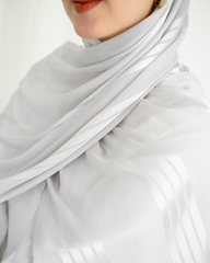 Three Lines Chiffon Scarf - Grey