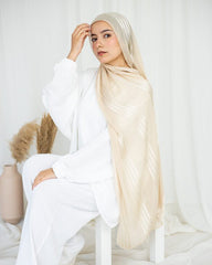 Lined Crinkle Satin – Light Beige