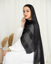 Lined Crinkle Satin – Black