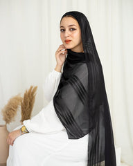 Lined Crinkle Satin – Black