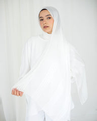 Lined Crinkle Satin – White