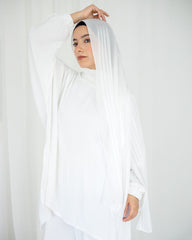 Lined Crinkle Satin – White