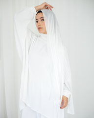 Three Lines Chiffon Scarf - White