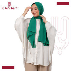 Chiffon Plain Scarf - Green