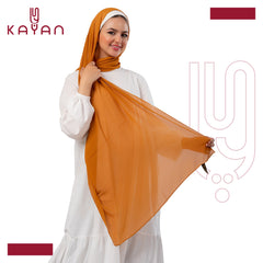 Chiffon Plain Scarf - Gold