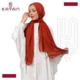 Chiffon Plain Scarf - Cinnamon Brown