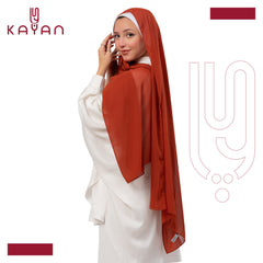 Chiffon Plain Scarf - Cinnamon Brown