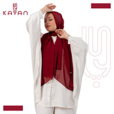 Chiffon Plain Scarf - Marron