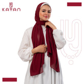 Chiffon Plain Scarf - Wine Red