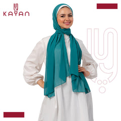 Chiffon Plain Scarf - Dark Turquoise
