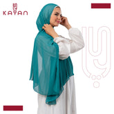 Chiffon Plain Scarf - Dark Turquoise