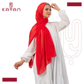 Chiffon Plain Scarf - Cherry Red