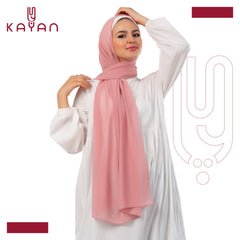 Chiffon Plain Scarf - Flamingo
