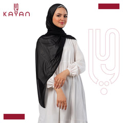 Chiffon Plain Scarf - Black