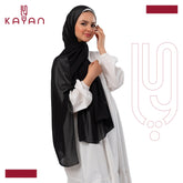 Chiffon Plain Scarf - Black