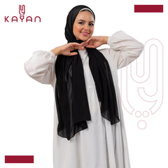 Chiffon Plain Scarf - Black
