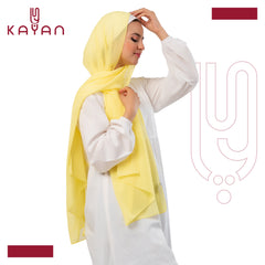 Chiffon Plain Scarf - Yellow