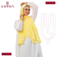 Chiffon Plain Scarf - Yellow