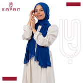 Chiffon Plain Scarf - Blue