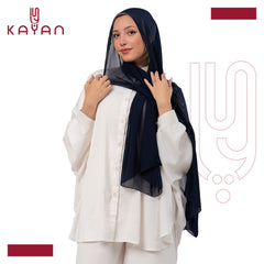Chiffon Plain Scarf - Midnight Blue