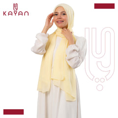 Chiffon Plain Scarf - Light Yellow