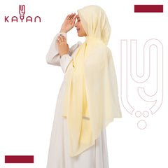 Chiffon Plain Scarf - Light Yellow