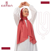 Chiffon Plain Scarf - Desire Red