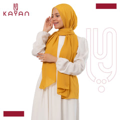 Chiffon Plain Scarf - Mustard
