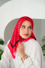 Dots Satin Silk Square Scarf