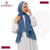 Chiffon Plain Scarf - Light Steel Blue