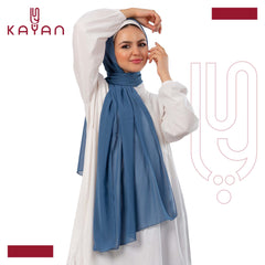 Chiffon Plain Scarf - Light Steel Blue