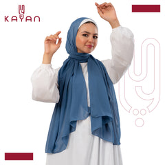 Chiffon Plain Scarf - Light Steel Blue